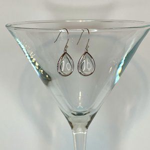 Sterling Silver and Quartz Crystal Pear Shaped Drop Earrings